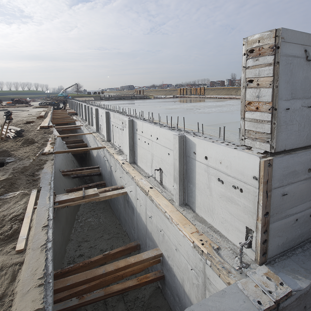 Fundering van betongevuld staal